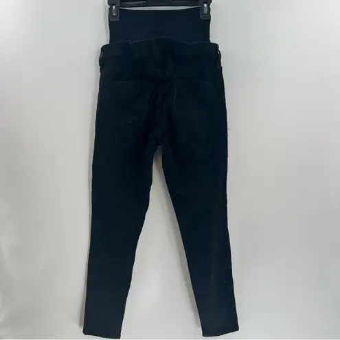 Blanqi Denim Maternity Postpartum Belly Support Skinny Jeans black Wash Size 8