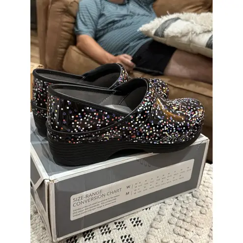 Dansko Women's LT Pro Clogs - Confetti Patent SIZE 42 US 11.5-12 Black