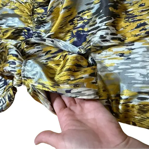 Emmelee For F.C. Yellow Abstract Print Mini Dress Cottagecore Artsy Summer Dress