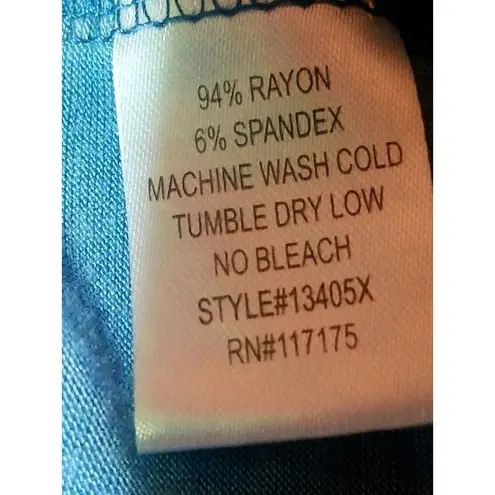 Women's Long Fringe Blue Angle Vest By La Vanya Size 2X