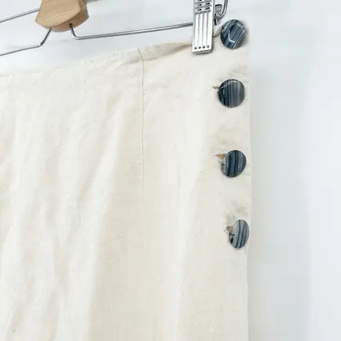 Earth Speaks Womens Eco Organic Hemp Midi Skirt Size 14 Button Side Made USA