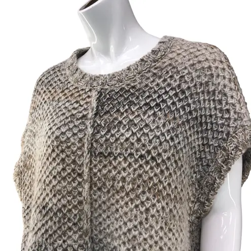 J.Jill  Pure Womens Size XS S Poncho Tunic Sweater Chunky Knit Beige Melange