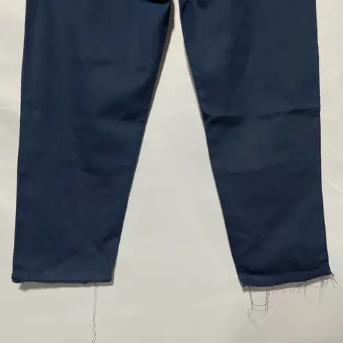 Area Stars New Drawstring Waist Raw Hem Cropped Pants Ali Navy Blue Size Large