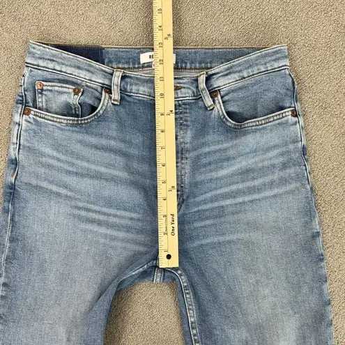 RE/DONE 90s High Rise Ankle Crop Jeans Bright Faded Blue Size 30