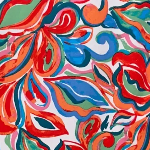 Coolibar Womens Rash Guard Size 3X Oversized Abstract Floral Colorful Swimwear Red