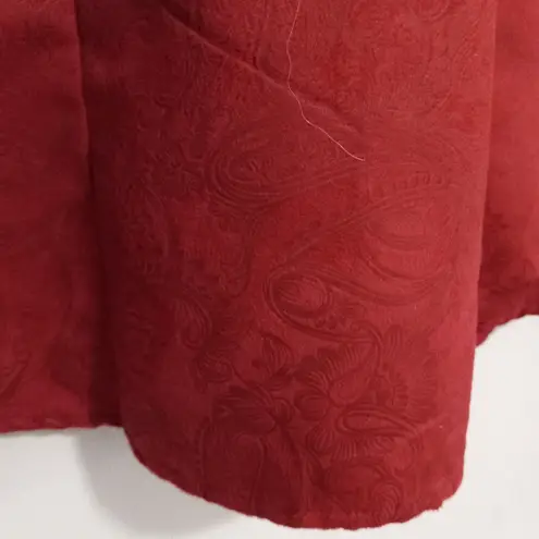 Wired Heart L Western Polished Cotton Laser Paisley Print Cowgirl Snap Shirt Red Size L