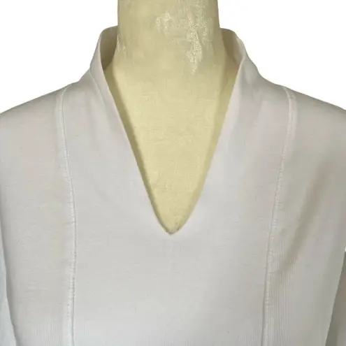 Hasting & Smith women's size PS white stretchy v-neck 3/4 sleeve pullover top