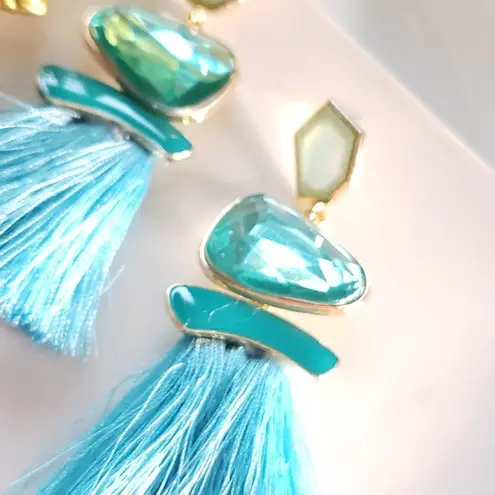 ZARA New!  Bold Blue Tassel Earrings