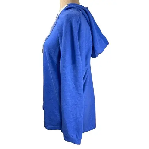 MTA Sport Women's Pullover Sweatshirt Hoodie Long Sleeve Blue Size L Large