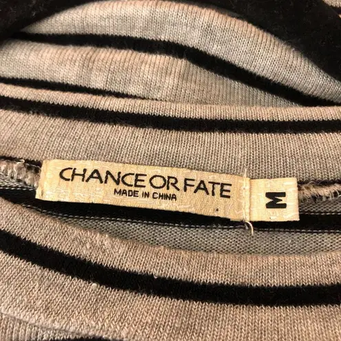 Chance or Fate Womens Striped Long Sleeve Top With Drawstring Hem Size M