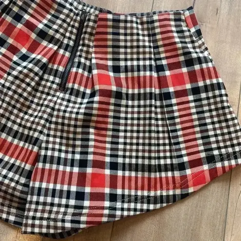 Free People NEW  Mayfair Pleated Plaid Shorts Rusty Combo Sz 2