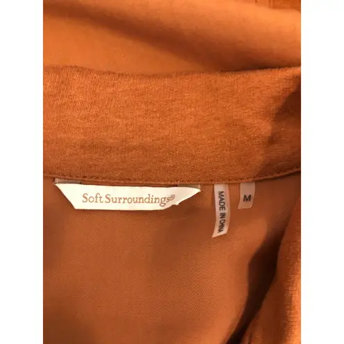 Soft Surroundings Santa Rosa Tencel Hi-low Jacket Burnt Orange Lagenlook Boho