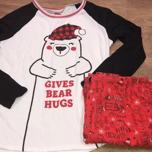 None Christmas medium/large Buffalo print red pajamas