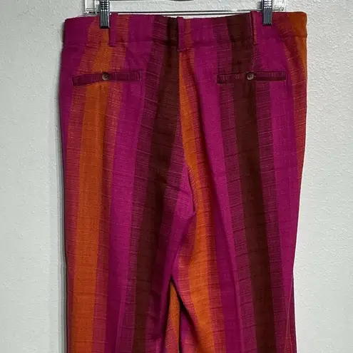 Urban Outfitters  Pink Stripe Martina Linen Blend Trouser Pant Sz 10