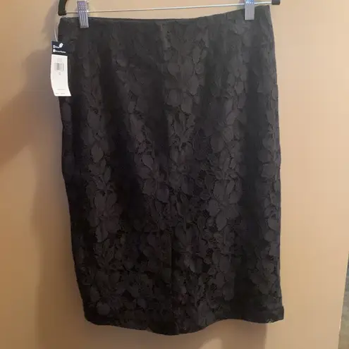 CHAPS  black lace pencil skirt size 10