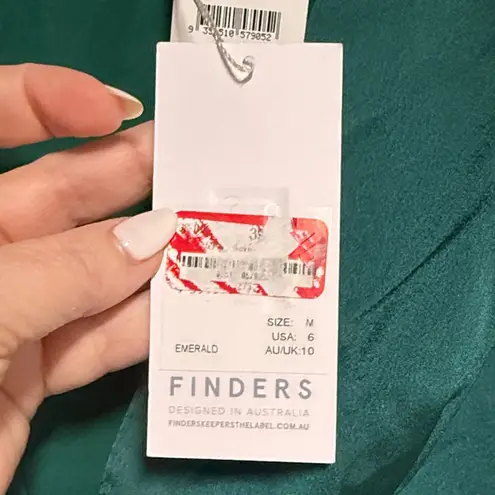 Chic Emerald Green Women's Blouse with Button Detail Size M