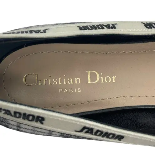 Christian Dior  J'adior Embroider Tartan Print Pointed Toe Flats Size 39.5
