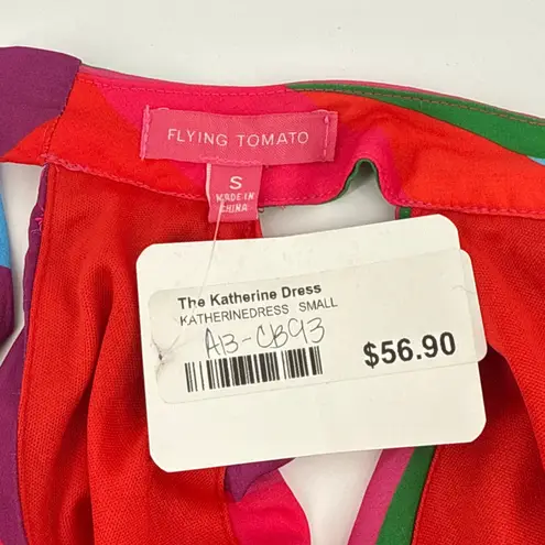 Flying Tomato  Forever Unique Mini Dress Small Multicolor Pleated Halter Tie Back