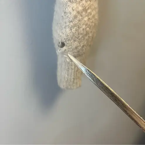 Isabel Marant Knit Amina Mohair-Blend Zip-Up Sweater in Cream/Gray XS(?) *FLAW*