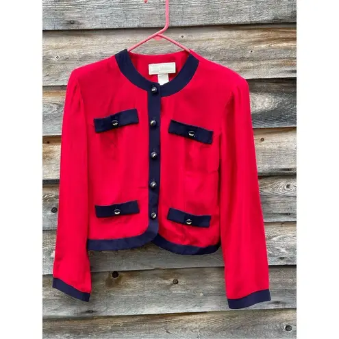 Vintage ID Distinctions size S red and blue cropped jacket