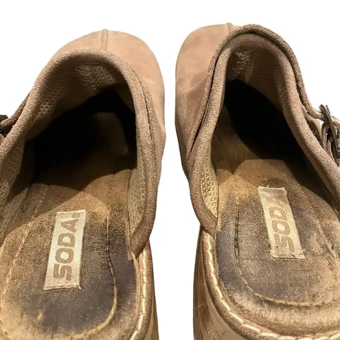 Soda Vintage Rare Suede Mega Chunky Platform Mules