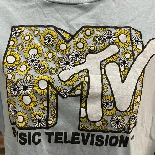 MTV Brand Light blue & yellow floral MTV crop top / XXL / Excellent condition