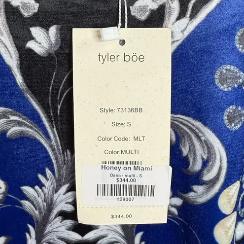 Tyler Boe Dana Velvet Patterned Sapphire Combo Midi Pencil Dress NEW W2015 Sz S Blue - Image 5