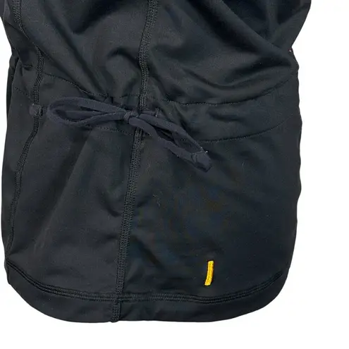 Lucy Small Athletic Top Sleeveless Drawstring Waist Stretch Racerback Mesh Black