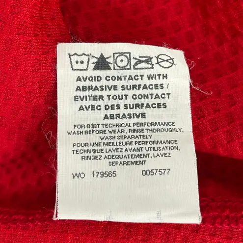 Sugoi Red Cycling Top Flowers Long Sleeve Mock Neck Pullover Athletic Tee Size M