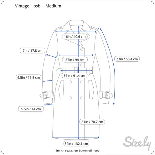 Trench coat short button off hood Tan Size M