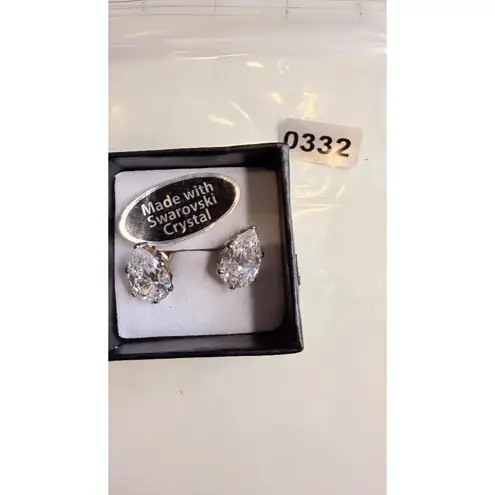 Swarovski Crystal Teardrop Stud Earrings In Gift Box