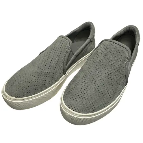 UGG  Gray Suede Perforated Leather Slip On Platform Sneakers Shoes‎ Size 8 - Image 3