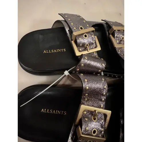 AllSaints Magda Silver Studded Sandals