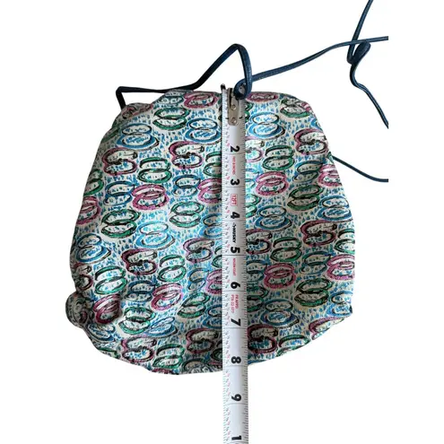 CARLOS FALCHI Vintage Leather Multicolor Shoulder Bag Pink