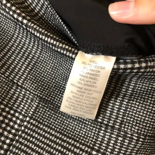 Alexander Jordan Tummy Control Leggings Plaid Leggings Black Grey Size Medium Black