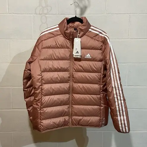 Adidas  Women’s XL ESSENTIALS 3-STRIPES LIGHT DOWN JACKET #IK3230 CLAY STRATA NWT