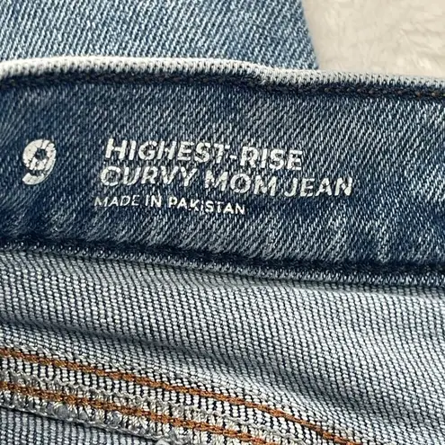 Arizona JUNIORS Highest-Rise Curvy Mom Jeans Distressed Size 9 Light Wash Denim