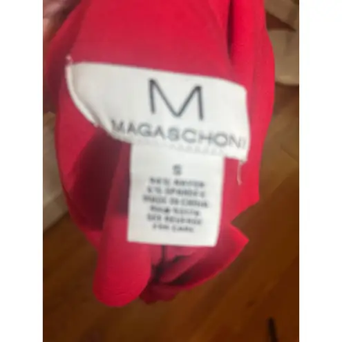Magaschoni Red Knit Jersey Knit Blazer Career Office Work S