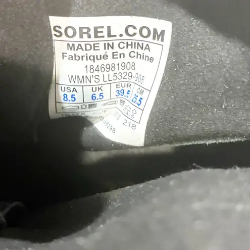 Sorel  Lexie Cattail Wedge Lace Up Leather Boots Womens Size 8.5