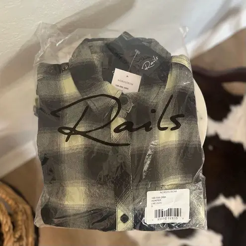 Rails Hunter Plaid Button Up Shirt, Long Sleeve, 90's Black/White, Small, NWT - Image 5