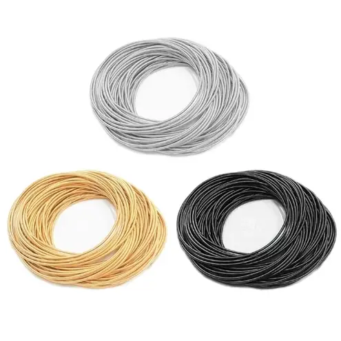 Boutique NEW 2 mm Gold Plated Stainless Steel 316L Stackable Guitar String Bracelets