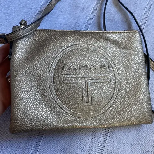 Tahari NWOT metallic gold crossbody bag.