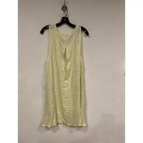 KENT Woman Dress Womens Medium Yellow Organic Silk Tunic Sleeveless Side Slits