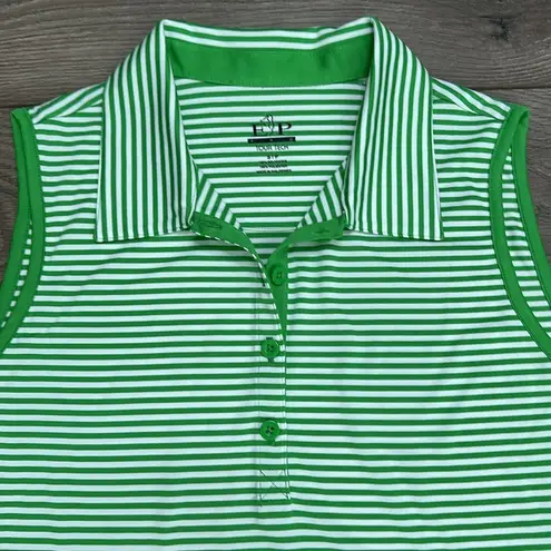 EP Pro Tour Tech Striped Golf Tennis Polos Tank Tops Pink Green Size Small