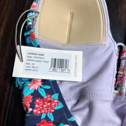 Johnny Was One piece halter top bathing suit swimsuit pool Beach Resort BoHo coastal