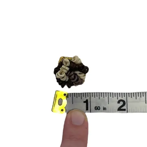 Les Bernard Vintage Signed Designer Round Circle Cluster Clip On Earrings