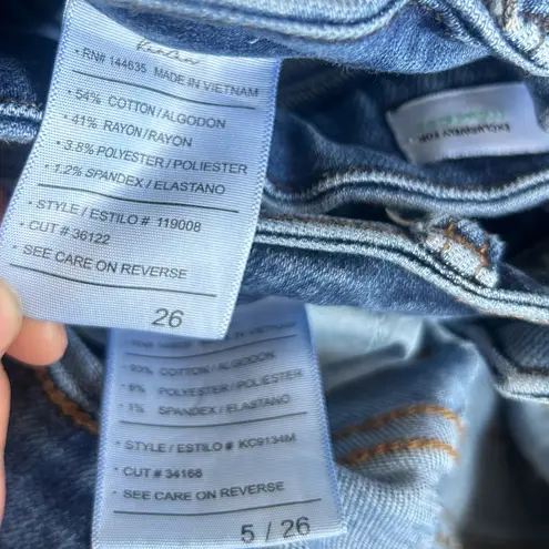 Lot of 2 Kancan Distressed Skinny Jeans Size 5/26 Blue