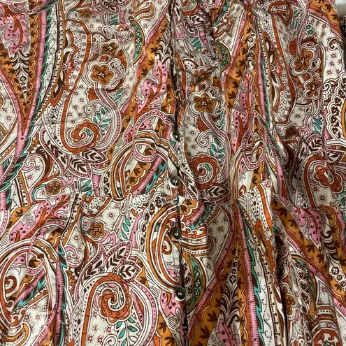 Lovestitch NWT- Paisley Print Ivy Tie Front Top