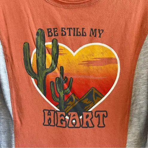 Cold Crush Tank Orange & Gray Be Still My Heart Western Print Muscle T Sz 2X GUC