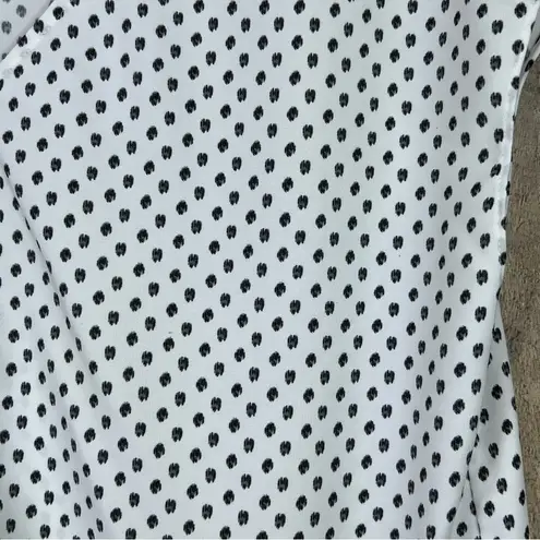 Hilary Radley Small Black & Gray Print on White Sleeveless V-Neck Tunic